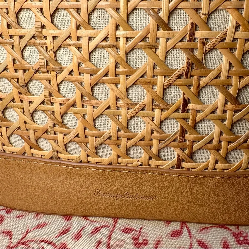 Tommy Bahama Woven Rattan Bucket Shoulder Bag - Picture 2 of 7